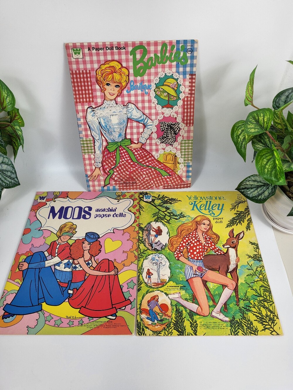 3 Vintage Paper Dolls Lot - 1954 Barbie - 1947 Mods - 1956 Yellowstone Kelly
